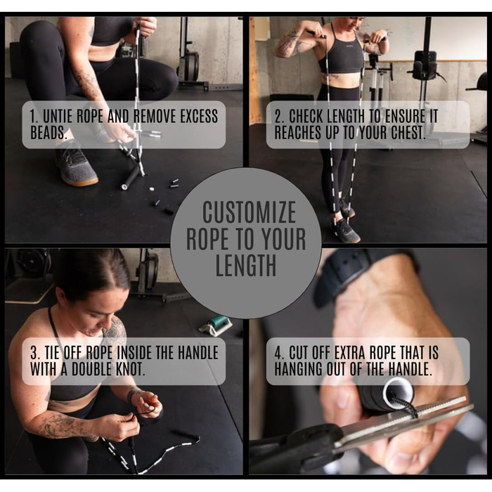 Стрибковий скакалка JOBEAR Athletics з кульками для фітнесу - зручні ручки з Grip Tape, без спутанню, регульована - для дорослих, підлітків та дітей (батьків)