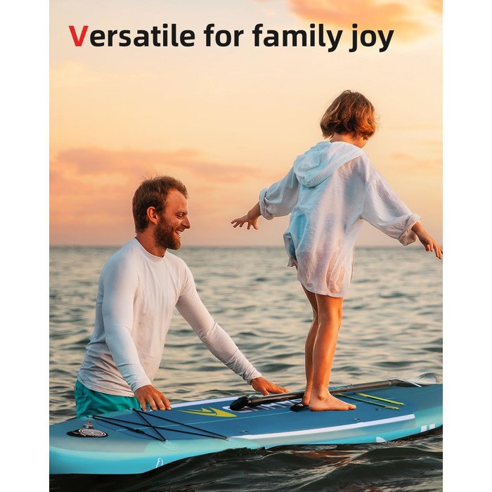 Надувний SUP Борд Abahub 320x78x15см: Комплект для Станд Ап Паддлінг, Каякінг, Риболовля. З регульованим веслом та сидінням.