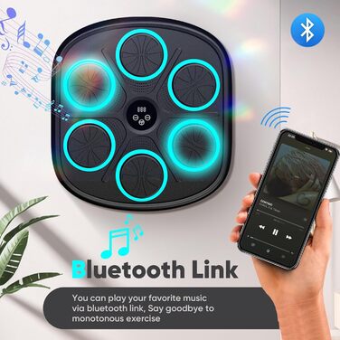 Музичний бокс-машина AHWOiHS з LED, Bluetooth, 9 швидкостей та режимів, з боксерськими рукавичками для дорослих і дітей