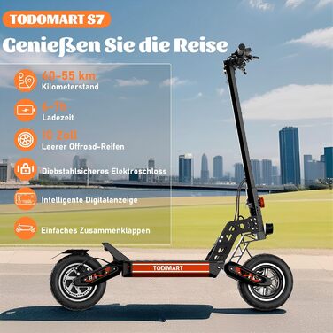 Електросамокат для дорослих TODIMART G2/S9/13, 40-90 км, 10