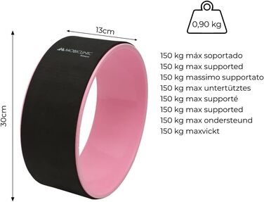 Йога-ролик Mobiclinic Yoga Rad 30x13 см, антиковзкий, європейський бренд, для гнучкості та витривалості, рожевий, легкий у догляді, багатофункціональний