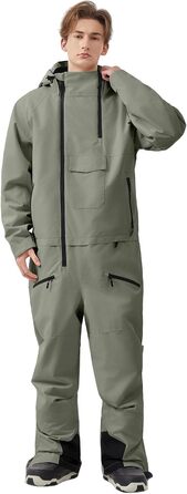 Комбінезон гірськолижний HOUZONIY для жінок, спортивний, армійсько-зелений (S)