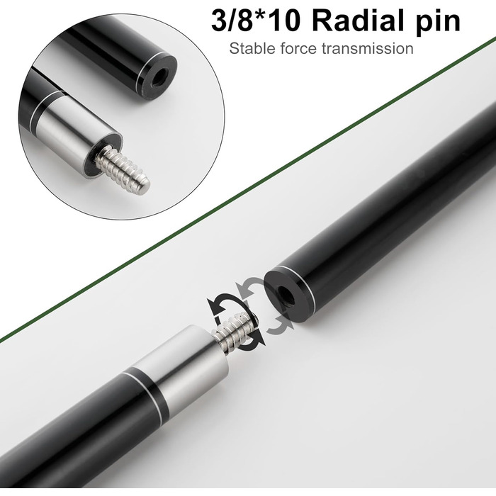 Більярдні кийки HMQQ 58'' з фібергласу та графіту (2 шт., різні кольори, вага 19oz-21oz)