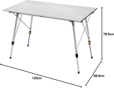 Складаний туристичний стіл Woltu з алюмінію - 90x52.2x45-69 см, для кемпінгу, саду, балкону, у подарунок сумка