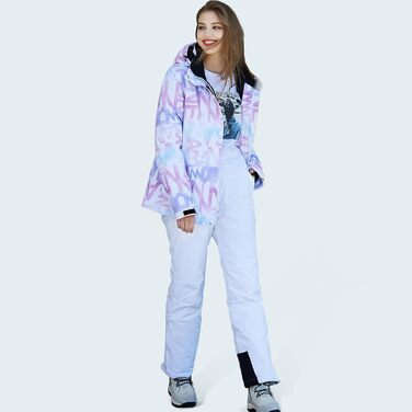 Модна жіноча гірськолижна куртка та штани, водонепроникні, вітронепроникні, кольорові, з принтом, рожевий, розмір M