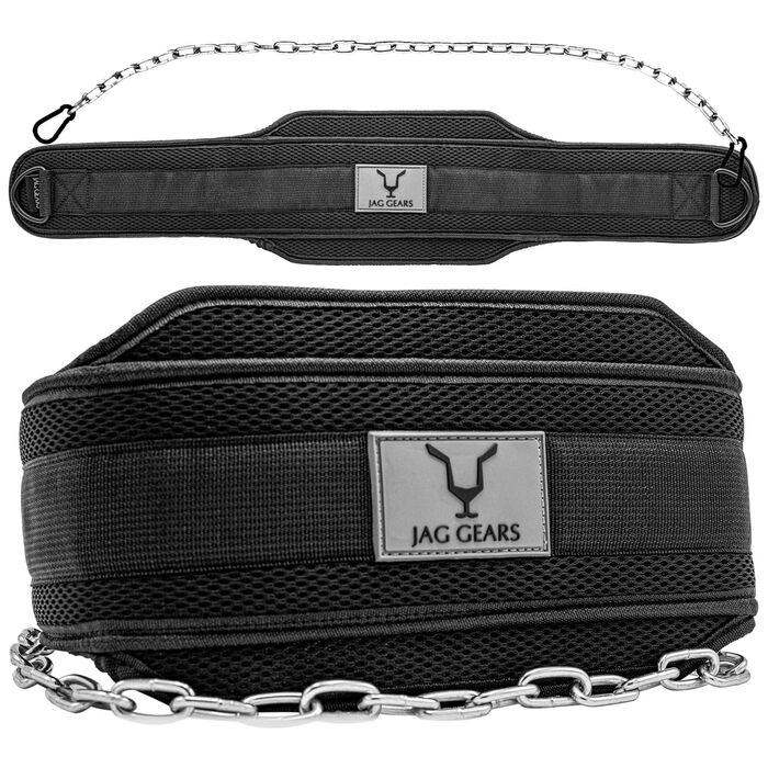 Пояс для підтягувань з ланцюгом 91.4 см, Heavy Duty сталевий ланцюг + 2 карабіни, для бодібілдингу, силових тренувань, важкої атлетики та підтягувань, пояс для ваги Black