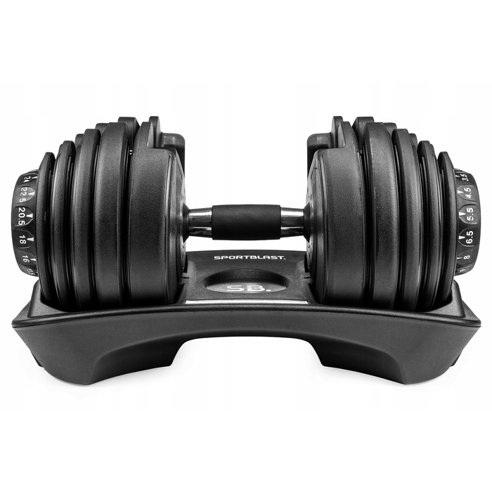 Регульовані гантелі з гумовим покриттям SPORT BLAST 1 x 24 кг