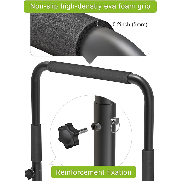 SELEWARE Dip-Bar Solide: Регульована турнік для дому, фітнес, калістеніка, силові тренування. Чорний турнік для віджимань та зворотних віджимань (1 шт.)