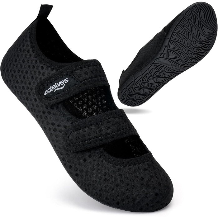 Шкарпетки для плавання та водних видів спорту WateLves: дихаючі, швидковисихаючі, унісекс, чорні, 40/41 EU