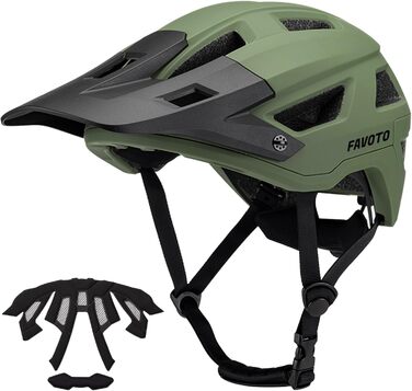 Велосипедний шолом Favoto для MTB з козирком, легкий, подвійна Inmould-технологія, для жінок і чоловіків, шолом для гірського та шосейного велосипеда