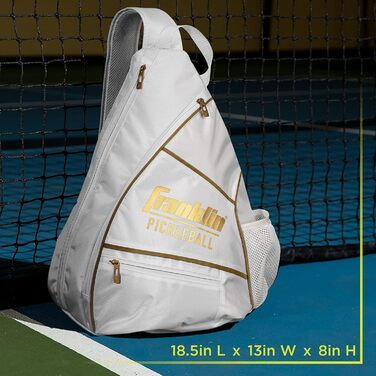 Рюкзак Franklin Sports для піклболу, біло-золотий – офіційна сумка US Open для чоловіків і жінок, підходить для екіпірування, ракеток, м'ячів та аксесуарів
