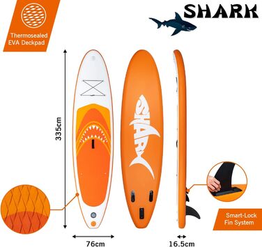 Надувна SUP-дошка YU YUSING 320/335x76x16.5 см з веслом, насосом, рюкзаком, страхувальним шнуром і водонепроникною сумкою, для стоячого веслування, до 150 кг