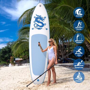 Надувна SUP-дошка FunWater для дорослих з веслом, насосом, рюкзаком та аксесуарами