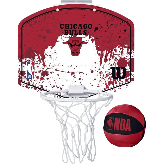 Міні-баскетбольний щит Wilson NBA Chicago Bulls, універсальний розмір, для дорослих і дітей