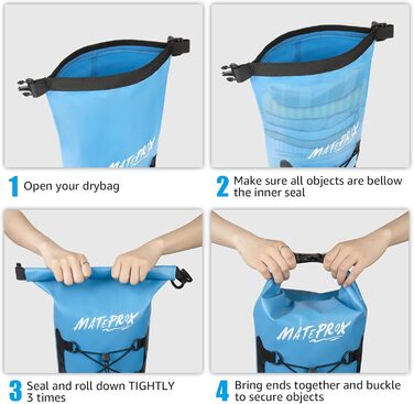 Водонепроникний мішок Dry Bag Mateprox 5L/10L з ролвертилом: для плавання, кемпінгу та активного відпочинку (Блакитний, 10L)