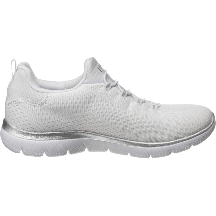 Кросівки жіночі Skechers 149036-BKLB білі сітчасті з срібною обробкою, 37 EU