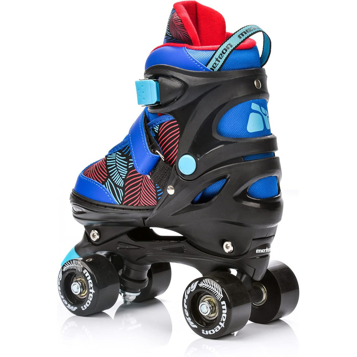 Роликові ковзани Meteor Retro Rollschuhe - стильні ролики 80-х для дітей та юнацтва. Quad Skate, регульований розмір (L 39-43), 5 кольорів.