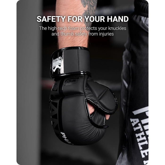 Рукавички боксерські Phantom Apex MMA | Професійні рукавички для спарингу, бою, боксу, фріфайту, чорні S/M