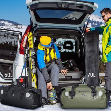 Водонепроникний рюкзак Dry Bag | Сумка-мішок для подорожей | Roll Top водонепроникний мішок для кемпінгу, мотоцикла, водних видів спорту, Blue (Чорний, 50L)