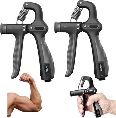 Електронний тренажер для зміцнення хвата з підрахунком, тренажер зап'ястя, для розвитку сили хвата, регульований опір 5-60 кг, чорний
