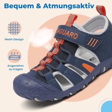 Сандалі дитячі SAGUARO закриті трекінгові для хлопчиків, літні, для активного відпочинку, розмір 32 EU (Сині)