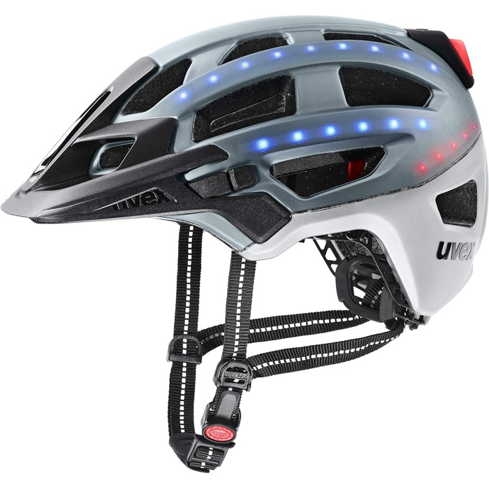 Велосипедний шолом Uvex Finale Light 2.0 з LED, для міста, жінок і чоловіків, розмір 56-61 см, синій матовий, знімна підкладка