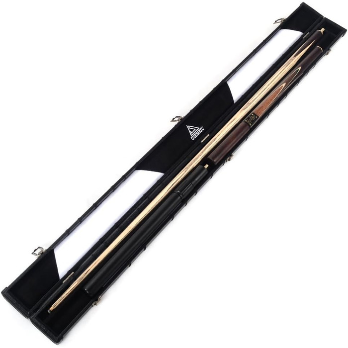 Біліардний кий CUESOLL класичний ручної роботи, 57 дюймів, 18 oz, з ручкою з рожевого дерева, з'єднання 3/4, телескопічне подовження з алюмінію, етикет з кожзаму, наконечник 9,5 мм, комплект київ для більярду (CSSC011) (CSSC013)