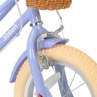 Дитяче велосипед Stitch 12 дюймів з корзиною та підставкою, 50,8 см, для дітей 3-11 років (фіолетовий)