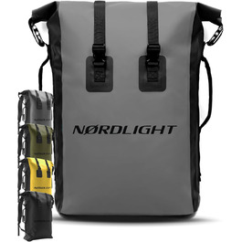 Водонепроникний рюкзак Nordlight Dry Bag 35л з Roll Top, для водного спорту, велосипеда, кур'єра, трекінгу, риболовлі - Сірий