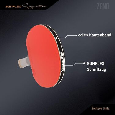 Sunflex® ITTF сертифікована професійна ракетка для настільного тенісу Signature з високоякісної деревини, змагальне покриття, для досвідчених гравців, у магнітній коробці Zeno