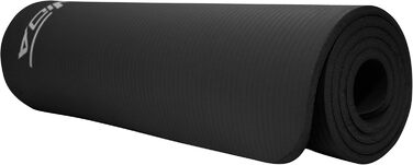 Килимок для йоги SportVida з нековзким покриттям, NBR, 180 x 60 x 1 см. Килимок для фітнесу, тренувань вдома, з ручкою для перенесення, 2 розміри, 6 кольорів (чорний, бірюзовий)