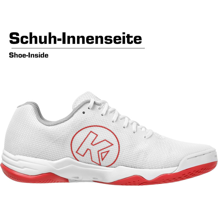 Жіночі гандбольні кросівки Kempa Wing 2.0 - біло-червоні, 40.5 EU