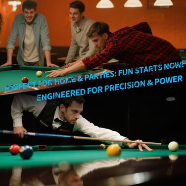 Більярдний кий Kmise професійний, 147 см, канадський клен, шкіряна піка 13 мм, антиковзний грип, для дорослих/початківців/професіоналів (синій)