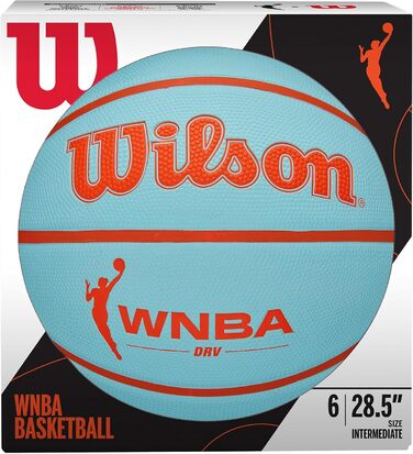 М'яч для баскетболу Wilson WNBA DRV Outdoor, Aqua/Orange, розмір 6