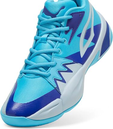 Кросівки баскетбольні PUMA Genetics для чоловіків, білий-електрик лайм, (46 EU, Bright Aqua)