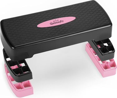 Аеробний степ Queenfit 3-рівневий, регульований, для фітнесу вдома