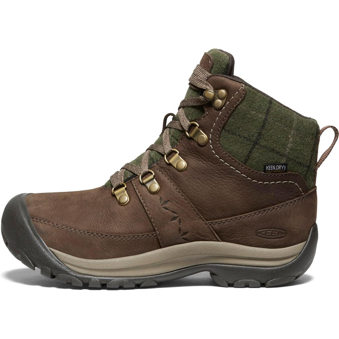 Черевики зимові KEEN Kaci 3 Mid Waterproof для жінок (35 EU, Dark Earth Green Plaid)