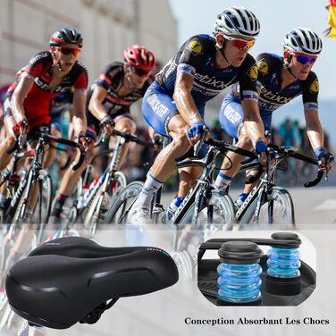 Зручний велосипедний сидіння BELSVOR з подвійною пружиною, ергономічне, для гірського велосипеда/MTB/велосипедів/складних велосипедів, з інструментом