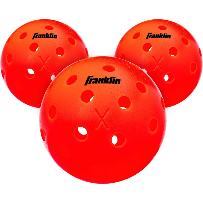 М'ячі для піклболу Franklin Sports X-40 Outdoor, USAPA, 3 шт, помаранчеві, для вулиці