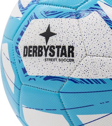 М'яч для вуличного футболу Derbystar Street Soccer, розмір 5, біло-синій, для активного відпочинку