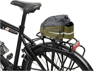 Велосумка на багажник VAUDE Silkroad L 9+2 л, водостійка, з чохлом від дощу, екологічне оздоблення, легке кріплення, для заднього багажника, Bamboo