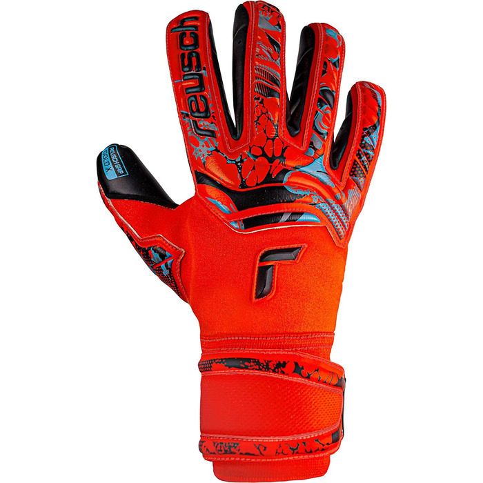 Воротарські рукавички Reusch Attrakt Gold X для дорослих, з відмінним зчепленням, внутрішнім швом, розмір 8, червоно-синьо-чорні
