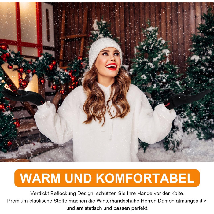 Велосипедні рукавички Anqier для чоловіків та жінок. Зимові рукавички для їзди на велосипеді, теплі, водонепроникні, з сенсорним екраном, спортивні, з антиковзким покриттям.