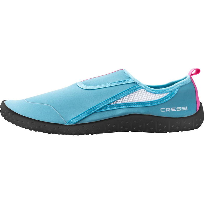 Взуття CRESSI Kiwi - унісекс, для водного спорту та прогулянок у вологих умовах, море, пляж. Кольори: блакитний, рожевий, чорний. Розмір 41 EU. Підошва чорного кольору.