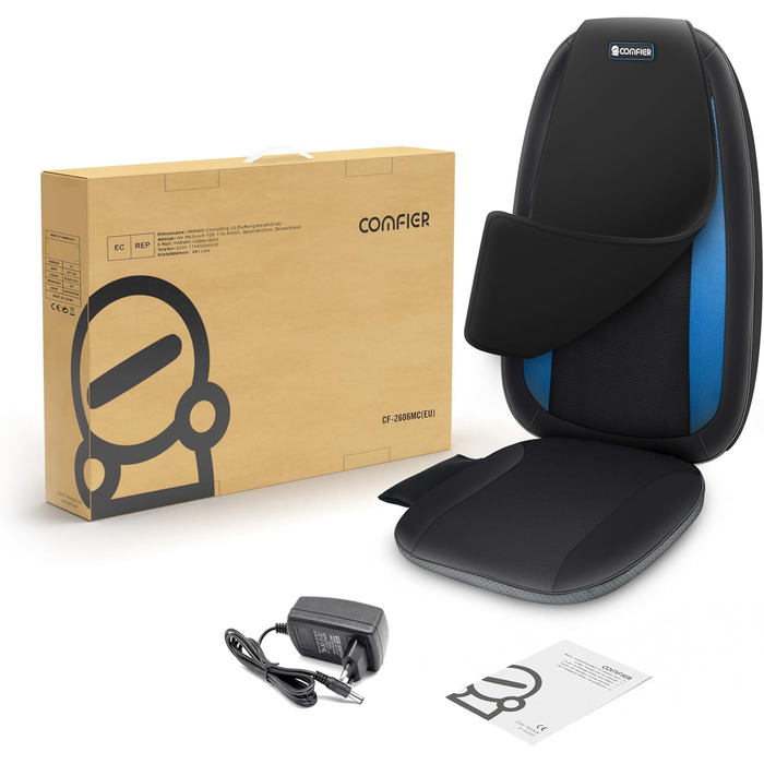 Масажне крісло Comfier з функцією шиацу для спини та шиї з підігрівом - 2D/3D масаж, регульована повітряна компресія, масажна поверхня для всього тіла, підходить для жінок та чоловіків