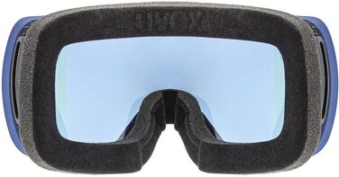 Лижна маска Uvex Compact FM, унісекс, універсальний розмір, синя матова/сріблясто-блакитна, 100% захист від ультрафіолету