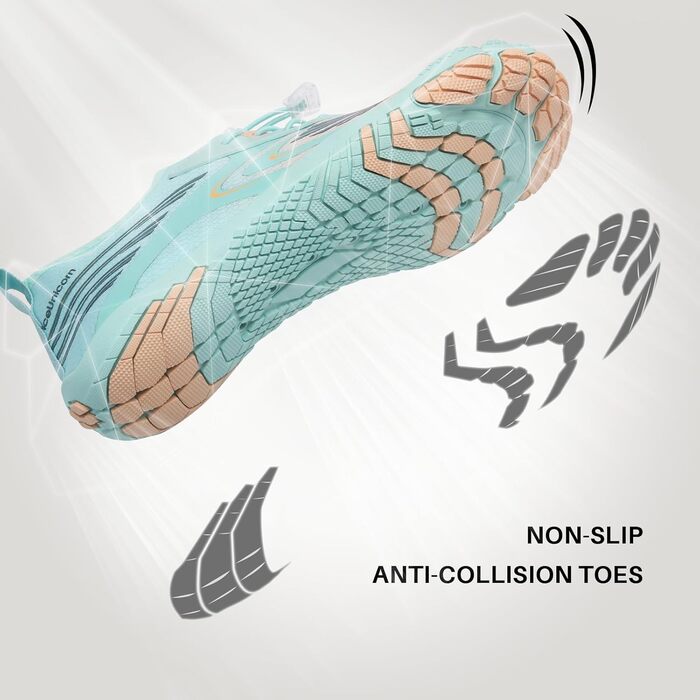 Босими кросівки IceUnicorn для чоловіків та жінок. Зручні аквашузи для фітнесу, пляжу, плавання та водних розваг. Розмір 38 EU, колір: місячний зелений