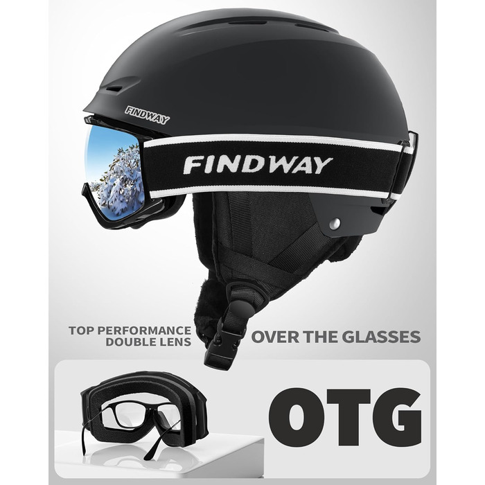 Комплект для сноуборду та лиж Findway Skihem та Skibrie для жінок та чоловіків (M, чорний)