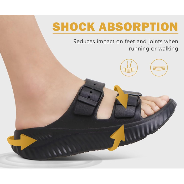 Жіночі сандалі KuaiLu для відновлення, спортивні слайдери з підтримкою склепіння стопи, ортопедичні, проти плоскостопості, чорні, 39 EU