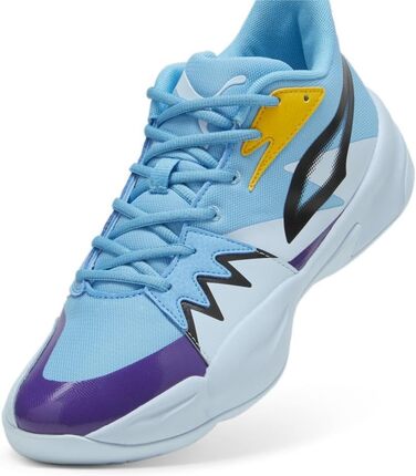 Баскетбольні кросівки PUMA Genetics для чоловіків, білий-електрик лайм, розмір 43 EU / 44.5 EU, блакитний, крижаний блакитний